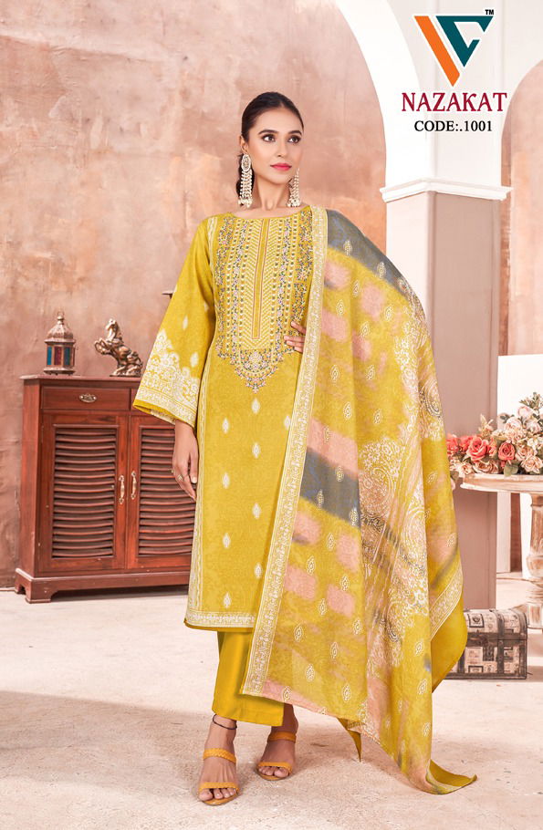 Vandana Nazakat Vol 1 Cotton Pakistani Dress Material Wholesalers In Delhi
